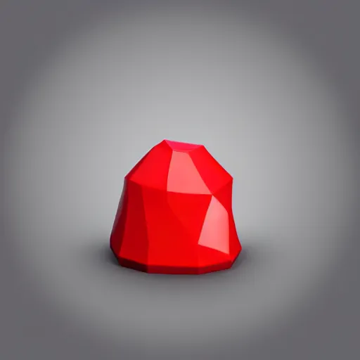 Image similar to Matte 3d low poly icon of a red mushroom, lat lighting, isometric perspective on pure white background, soft shadows, 3d render,