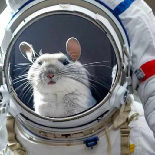 Prompt: chinchilla in a astronaut suit