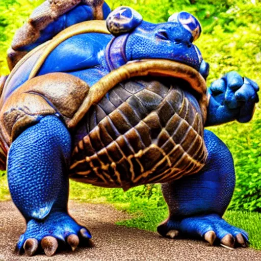 Image similar to national geographic professional photo of blastoise, award winning