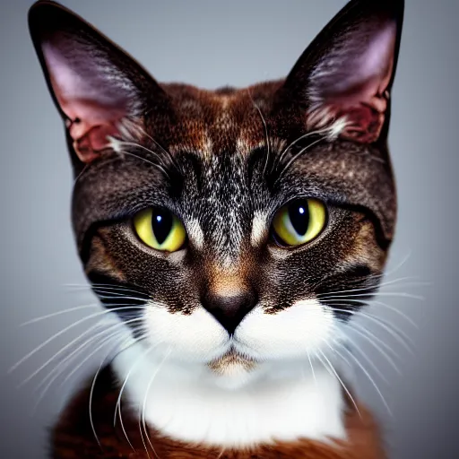 Image similar to portrait of a cute cat, art by elke vogelsang, 8 k ultra realistic, trending on artstation, 4 k, hyperrealistic, focused, extreme details, unreal engine 5, cinematic, masterpiece