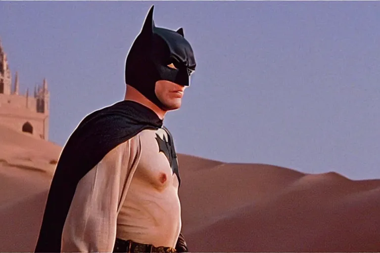 Image similar to Batman in Lawrence of Arabia, cinematic, 4k