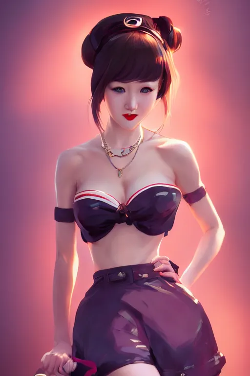 Image similar to a pin up and beautiful fashion charming dreamlke japan girl with lv jewelry, character art, art by artgerm lau and wlop and and ilya kuvshinov and john singer sargent, hyperdetailed, 8 k realistic, symmetrical, frostbite 3 engine, cryengine, dof, trending on artstation, digital art