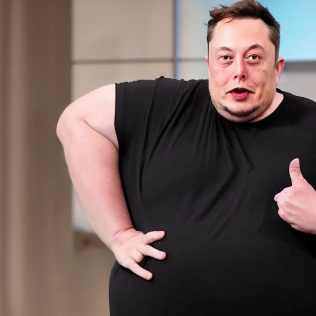 Prompt: morbidly obese elon musk, elon musk weighs 400 pounds