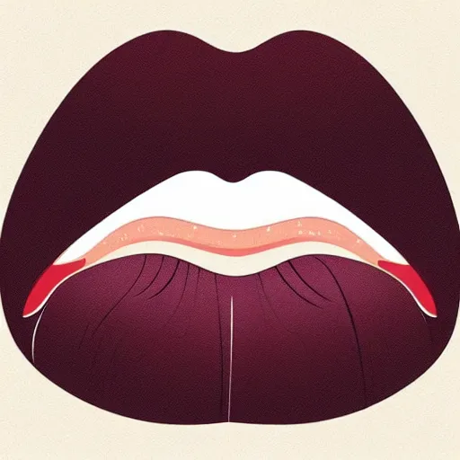 Image similar to kissing lips, in the style of ceyda cengiz, illustration, vector art, clean lines, clip art, on white background, pinterest, artstation, deviantart