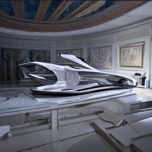 Image similar to full lenght sci-fi cars in the coronation of napoleon painting by Jacques-Louis David and point cloud in the middle and everything in form of zaha hadid architects artwork by caravaggio unreal engine 5 keyshot octane lighting ultra high detail ultra hyper realism 8k 16k in plastic dark tilt shift full-length view