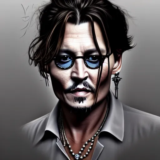 Image similar to johnny depp without limbs, arms and legs missing, intricate, highly detailed, centered, digital painting, artstation, concept art, smooth, sharp focus, illustration, artgerm