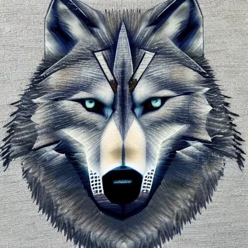 Image similar to wolf made of diamond