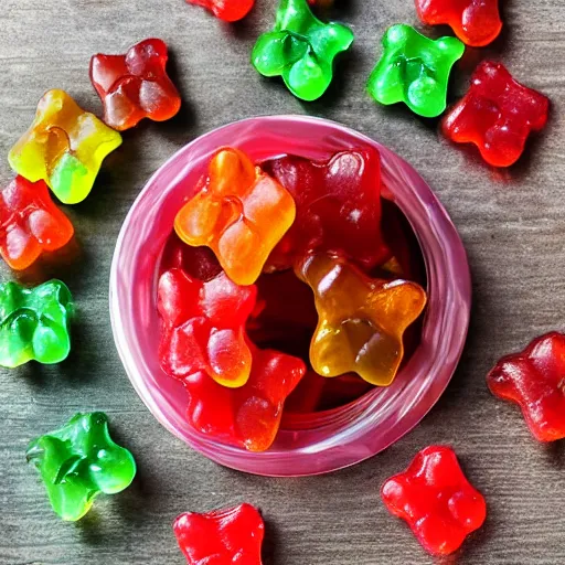 Prompt: meat gummy bears