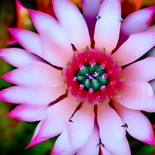 Image similar to microphotography of a flowering cactus, 4k UHD, 8k, 16k, 55mm lens