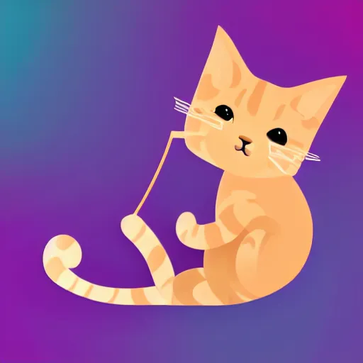Image similar to vector logo of cute cat listening to music, melodic, dreamy, isometric, adorable, octane render, golden ratio, 4k UHD, iconic design