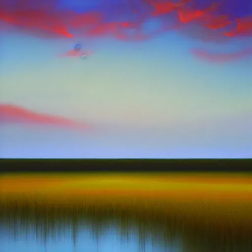 Image similar to sunrise in the everglades, oil painting, minimalist, digital art, 8 k photo