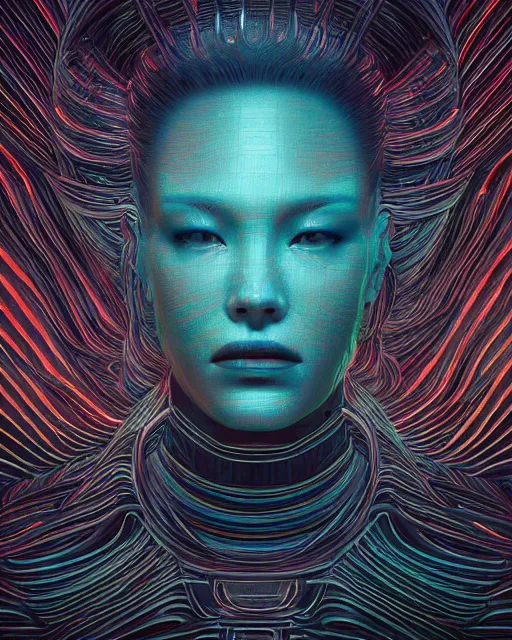 Prompt: portrait of 6 armed Monster intricate abstract. intricate artwork. by Tooth Wu, wlop, beeple, dan mumford. mulholland drive by david lynch, dune by david lynch, octane render, trending on artstation, greg rutkowski very coherent symmetrical artwork. cinematic, hyper realism, high detail, octane render, 8k, iridescent accents