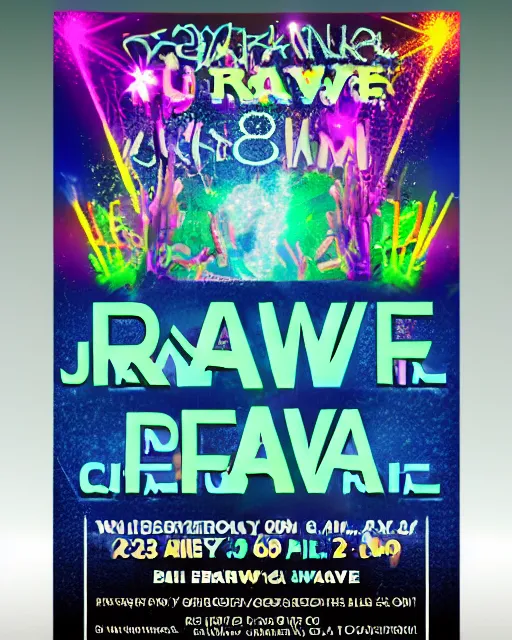 Image similar to rave flyer by junior tomlin