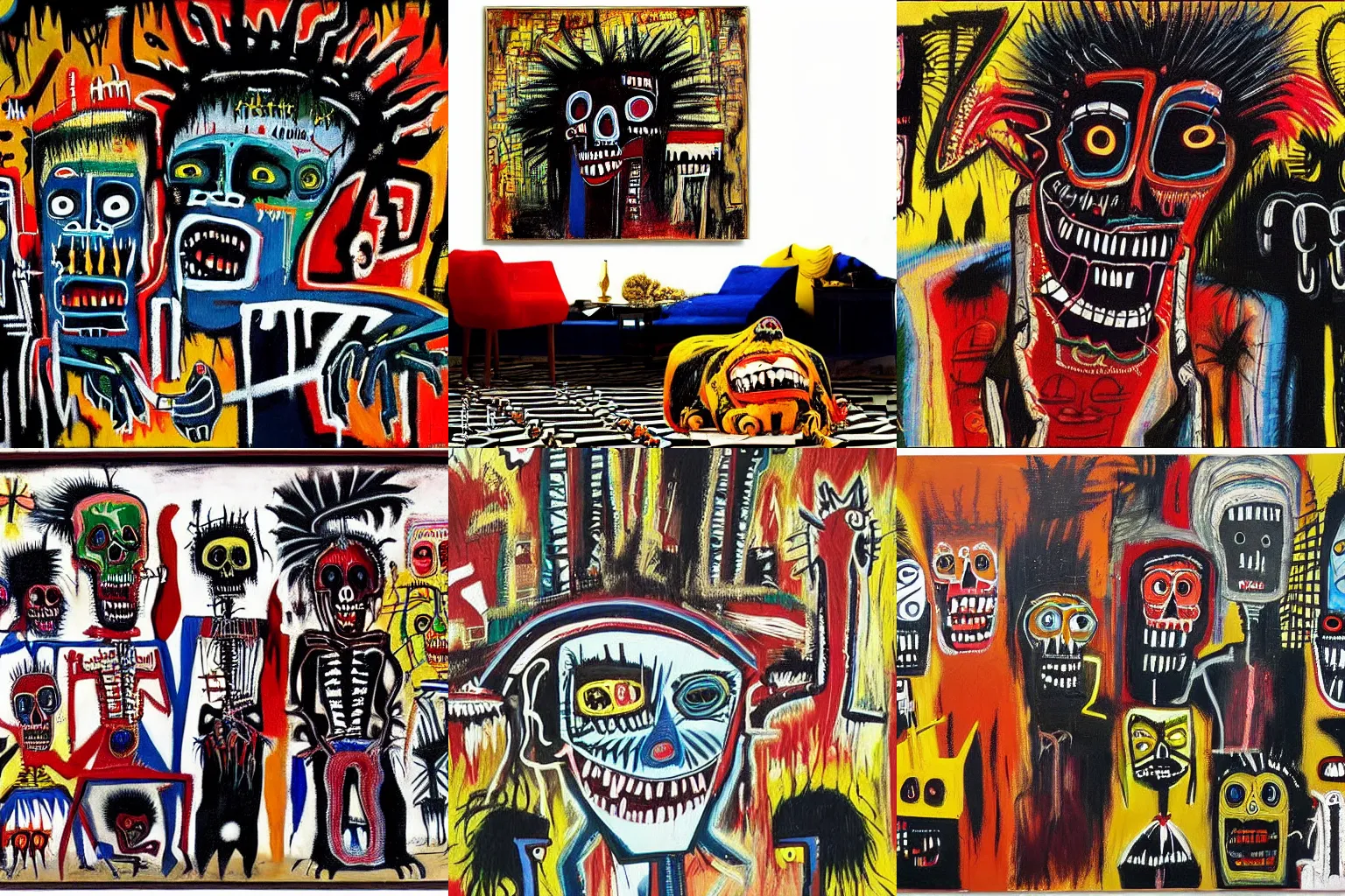 Image similar to extremely highly detailed scary evil terrifying haitian voodoo paintings by Jean-Michel Basquiat 4k insanely detailed and intricate, super detailed, 4k HDR high quality