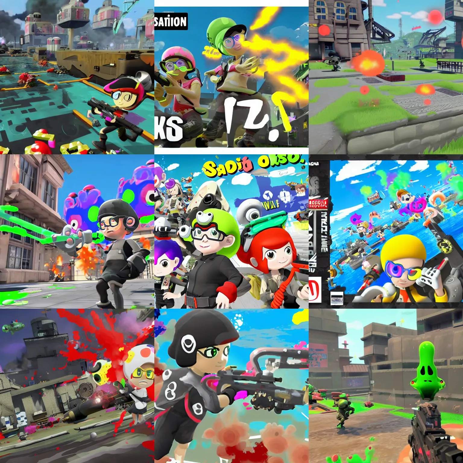 Prompt: Splatoon but it’s world war 2