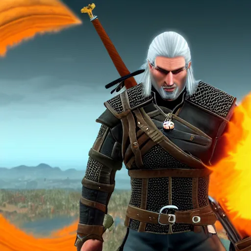 Geralt of Rivia in Dark Souls, screenshot, ps3