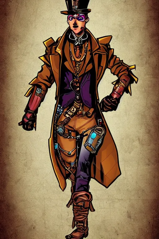 Prompt: steampunk superhero, digital art, comics style art