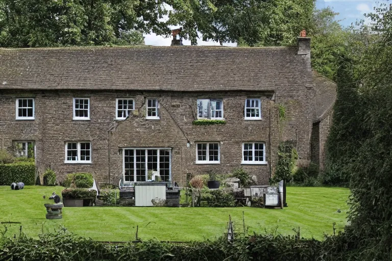 Image similar to Giger, an estate agent listing photo, external view of a 5 bedroom detached countryside house in the UK, by Giger