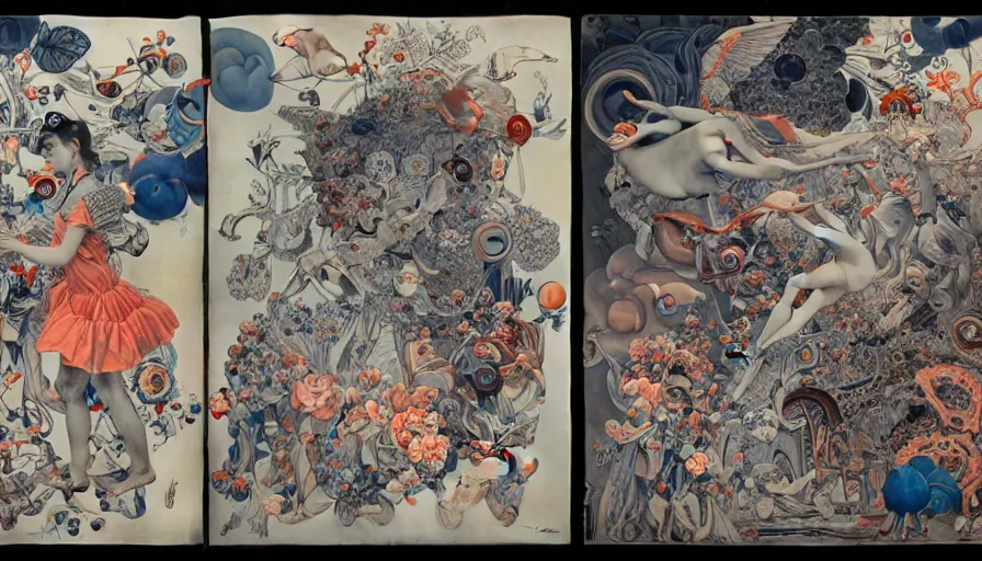 Image similar to the two complementary forces that make up all aspects and phenomena of life, by james jean,