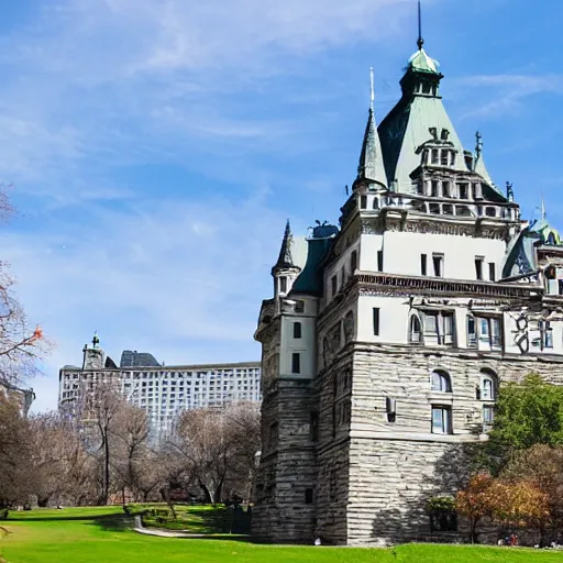 Prompt: austrian castle in central park