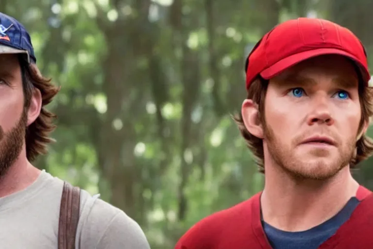 Image similar to live action film still of ( christ pratt ) as ash ketchum in the new sci - fi movie