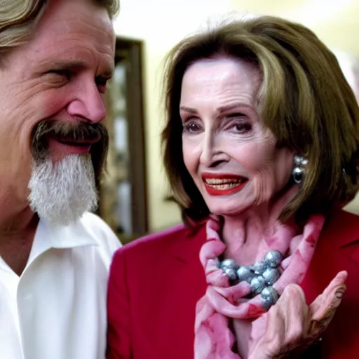 Image similar to the dude abides with nanci pelosi