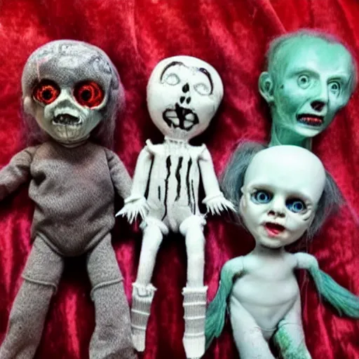 Image similar to weird horror tuza doll creepy eerie uncanny backrooms demon terror reid phobia centipide spider doll crawl