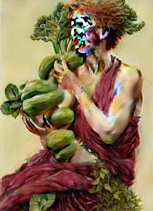 Prompt: emma thompson as an organic vegetable, diffuse lighting, fantasy, intricate, elegant, highly detailed, lifelike, photorealistic, digital painting, artstation, illustration, concept art, smooth, sharp focus, art by john collier and albert aublet and krenz cushart and artem demura and alphonse mucha