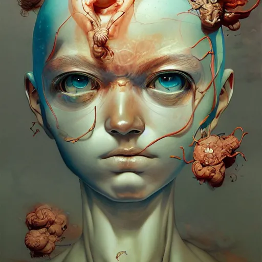 Image similar to prompt : figurative unique portrait soft light painted by james jean and katsuhiro otomo and erik jones, inspired by akira anime, smooth face feature, intricate oil painting, high detail illustration, sharp high detail, manga and anime 1 9 9 9