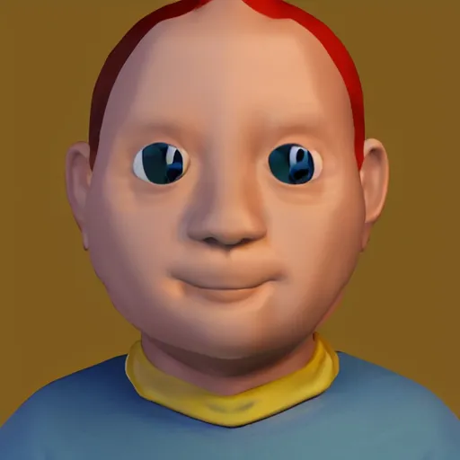 Image similar to 3 d rendered portrait of twinsen from little big adventure 2