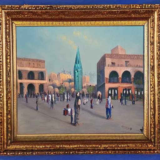 Prompt: Ummayad Square, oil painting