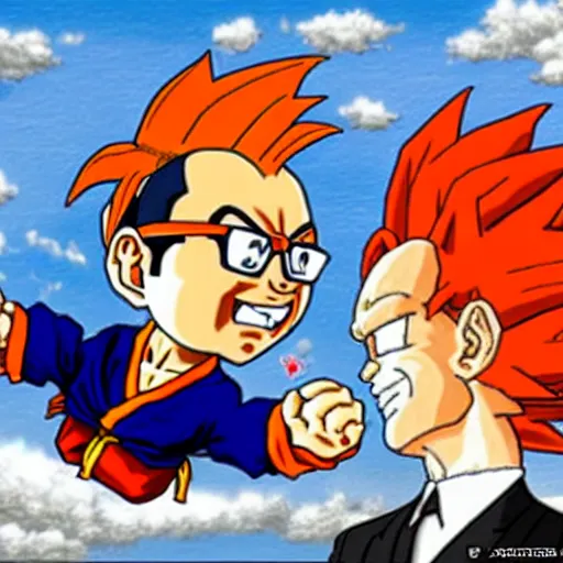 Prompt: François hollande is goku from dragon ball Z