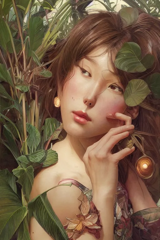 Image similar to ultra realistic illustration, banana plants drawing, japanese art, elegant, highly detailed, digital painting, concept art, smooth, sharp focus, illustration, art by artgerm and greg rutkowski and alphonse mucha