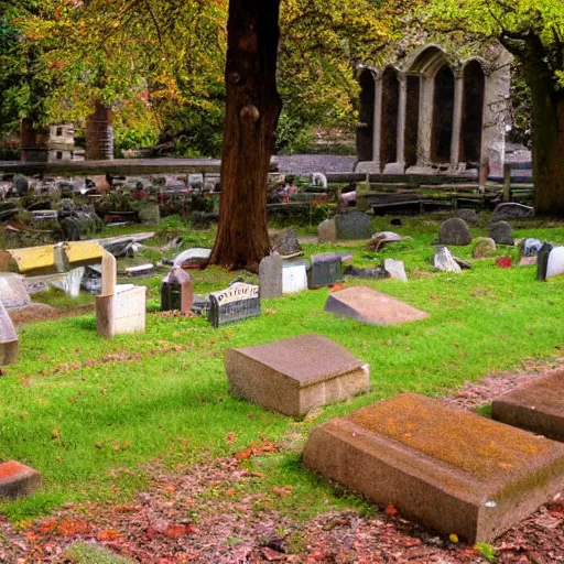 Image similar to some of my friends are gone, and some of my friends are sleeping - sleeping the churchyard sleep