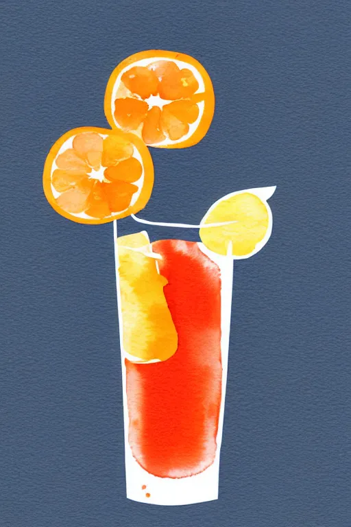 Prompt: minimalist watercolor art of aperol spritz, illustration, vector art