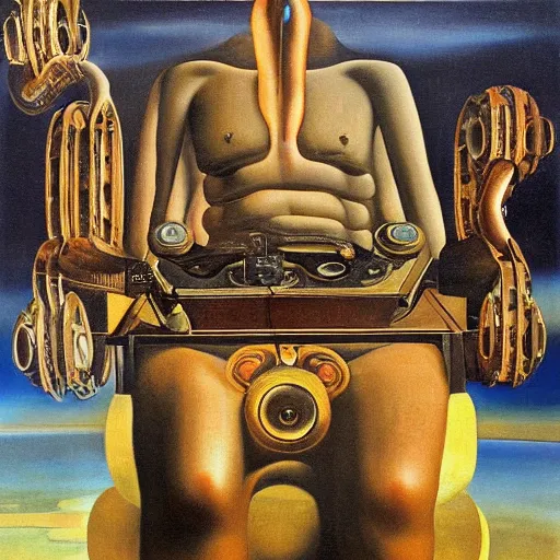 Prompt: the machine god by Dali. high quality oil painting detailed