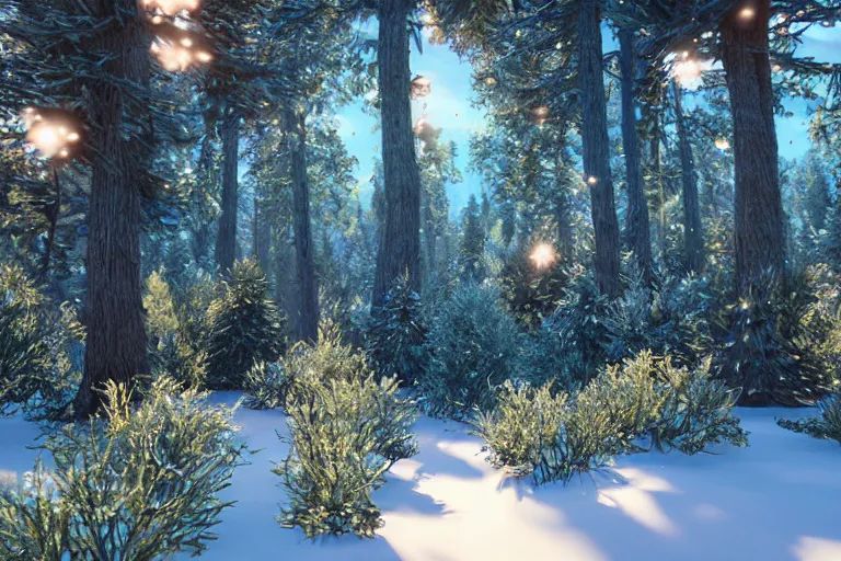 Prompt: crystallized forest with gilded trees and jeweled flowers by unreal engine, photorealistic