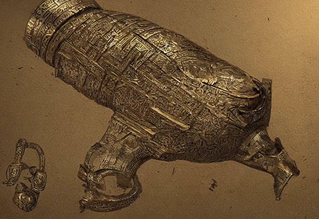 Prompt: ancient egyptian grenade concept art, trending on artstation, award winning concept artist, intricate detail, sheet, 8 k