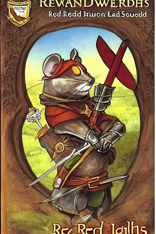 Image similar to a heroic mouse knight with sword and shield, redwall, brian jacques, detailed, epic