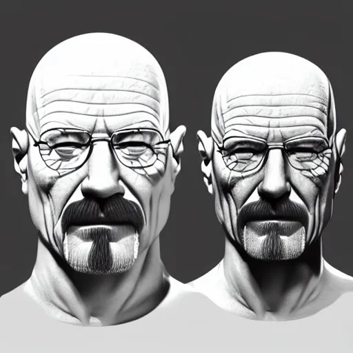 Prompt: just sold this 3 d model to a client. 3 d model of walter white. fully rigged, good topology