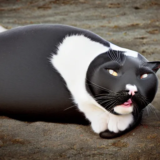 Image similar to a cat - seal - hybrid, animal photography