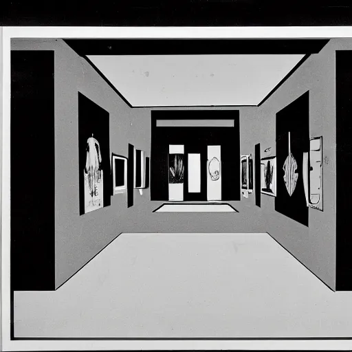 Image similar to A black and white screen print of gallery exhibition view from the 60s, anthropology, colonial, wild, exotic, artifacts, pedestal, ethnography, screen printing