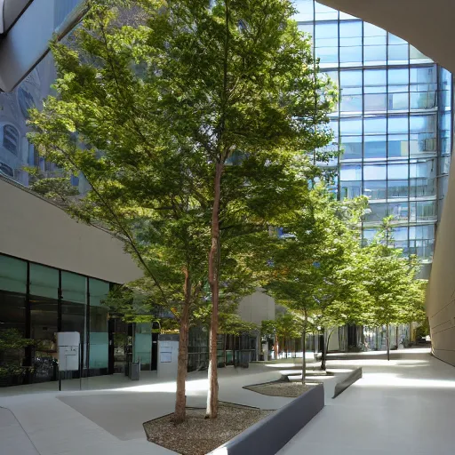 Image similar to architectural photography of nature meets architecture concept office buildings, architecture by Skidmore, Owings & Merrill, natural light