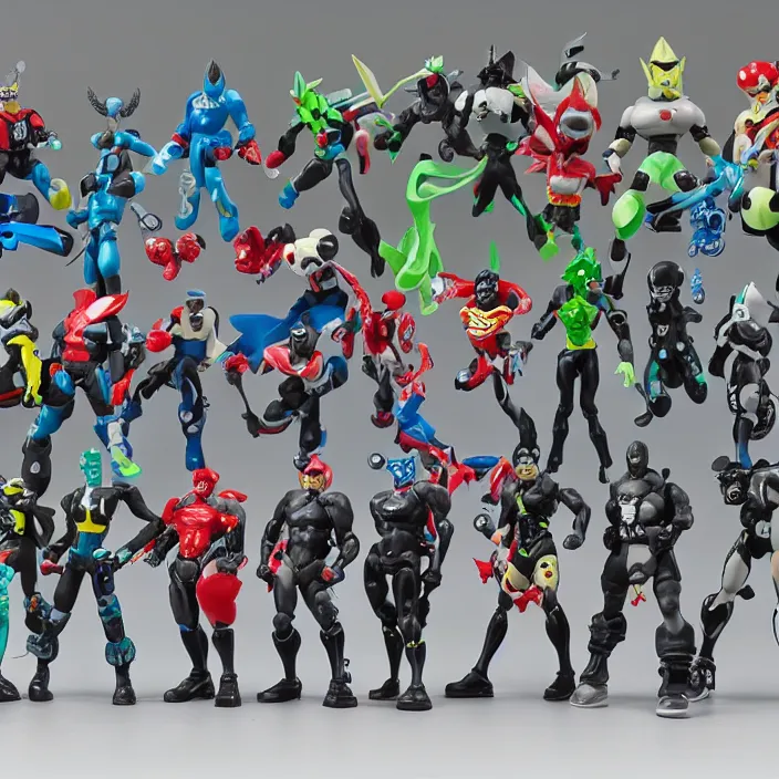 Image similar to a detailed figure of the wonderful 1 0 1, first 4 figures, detailed product photo