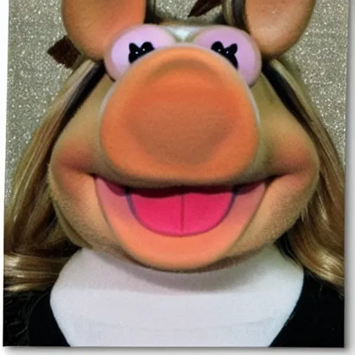 Prompt: mugshot of miss piggy