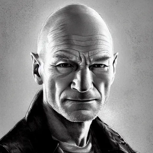 Image similar to hyperrealistic mixed media high resolution painting of Neil Patrick Harris Patrick Stewart, stunning 3d render inspired art by István Sándorfi and Greg Rutkowski and Unreal Engine, perfect facial symmetry, dim volumetric lighting, 8k octane beautifully detailed render, full body shot, post-processing, extremely hyper-detailed, intricate, epic composition, highly detailed attributes, highly detailed atmosphere, cinematic lighting, masterpiece, trending on artstation, very very detailed, masterpiece, stunning, flawless completion, lifelike texture, perfection,