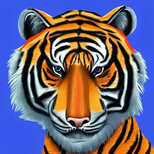 Image similar to Tiger Bear hybrid, digital art