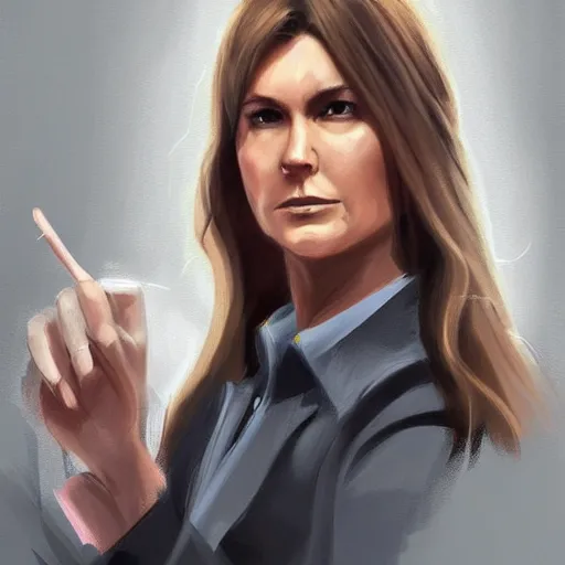 Image similar to olivia benson pointing in court, digital painting, ultradetailed, artstation, ultradetailed, pinterest,