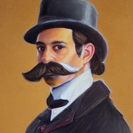 Image similar to detailed portrait painting of gentleman with a glorious moustache