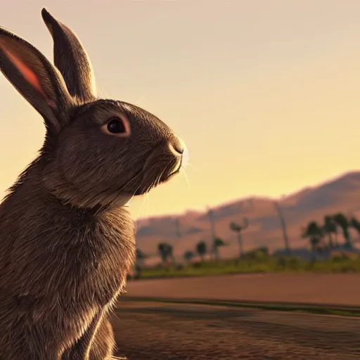 Image similar to a rabbit, gta 5 cover art